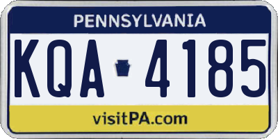 PA license plate KQA4185
