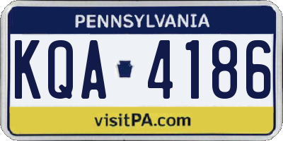 PA license plate KQA4186