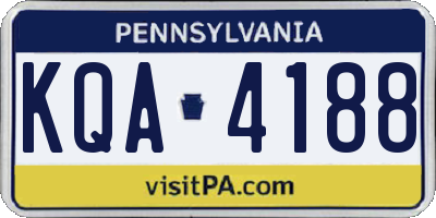 PA license plate KQA4188