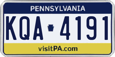 PA license plate KQA4191