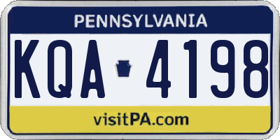PA license plate KQA4198