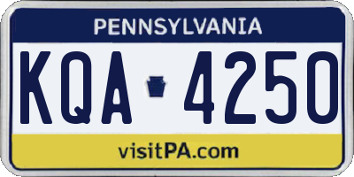 PA license plate KQA4250