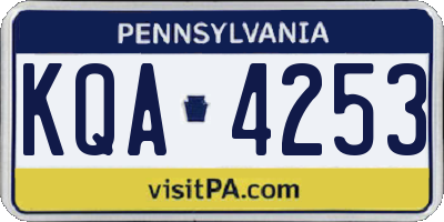 PA license plate KQA4253