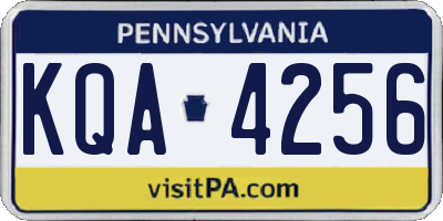 PA license plate KQA4256