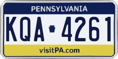 PA license plate KQA4261