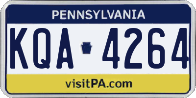 PA license plate KQA4264