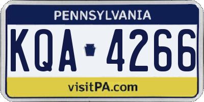 PA license plate KQA4266