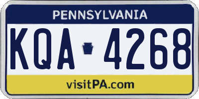 PA license plate KQA4268