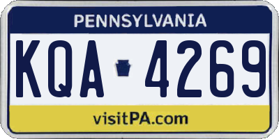 PA license plate KQA4269