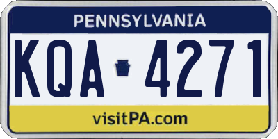 PA license plate KQA4271