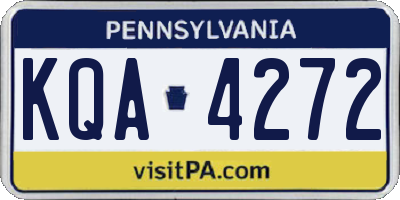 PA license plate KQA4272