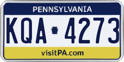 PA license plate KQA4273