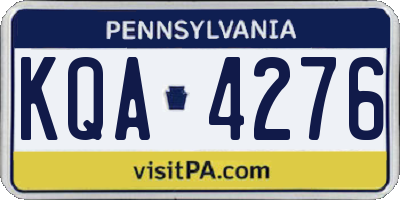 PA license plate KQA4276