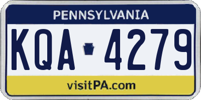 PA license plate KQA4279