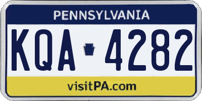 PA license plate KQA4282