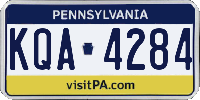 PA license plate KQA4284