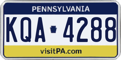 PA license plate KQA4288