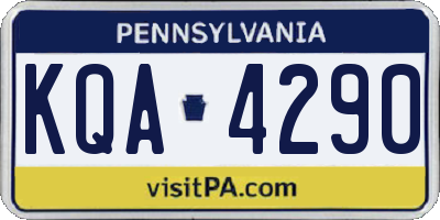 PA license plate KQA4290