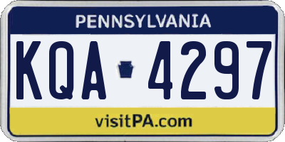 PA license plate KQA4297