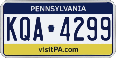 PA license plate KQA4299