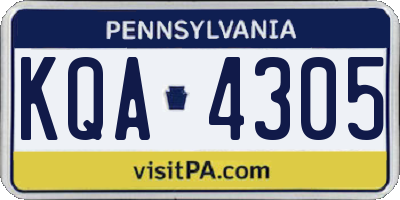 PA license plate KQA4305