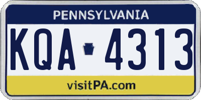 PA license plate KQA4313