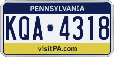 PA license plate KQA4318