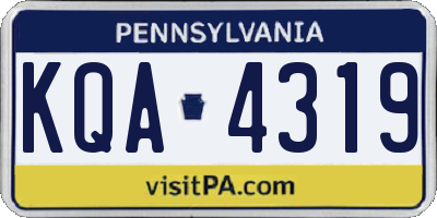 PA license plate KQA4319