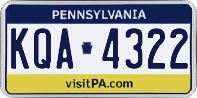 PA license plate KQA4322