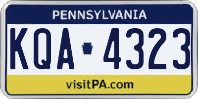 PA license plate KQA4323