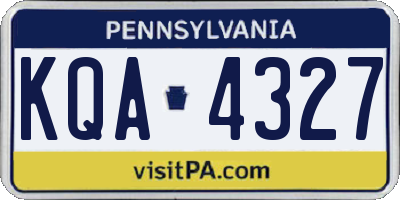 PA license plate KQA4327
