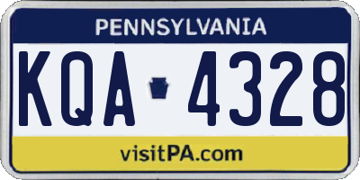 PA license plate KQA4328