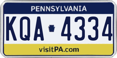PA license plate KQA4334