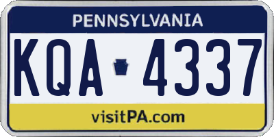 PA license plate KQA4337