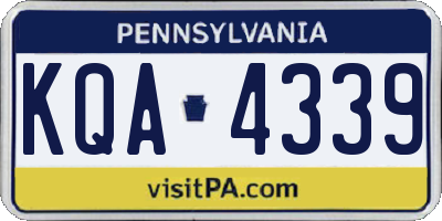PA license plate KQA4339