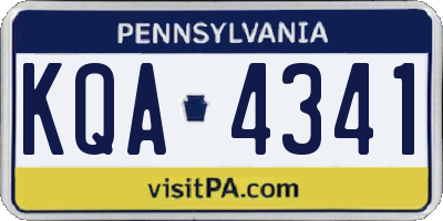 PA license plate KQA4341