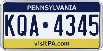 PA license plate KQA4345