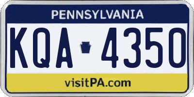PA license plate KQA4350