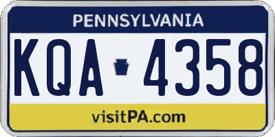 PA license plate KQA4358