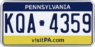 PA license plate KQA4359