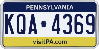 PA license plate KQA4369