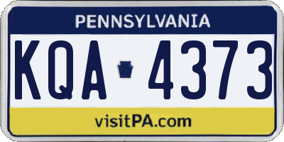 PA license plate KQA4373