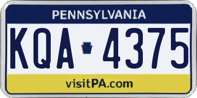 PA license plate KQA4375