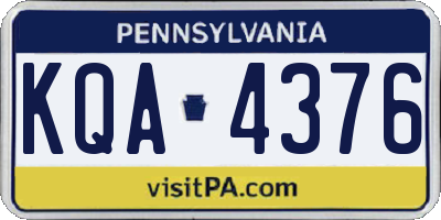 PA license plate KQA4376