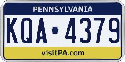 PA license plate KQA4379