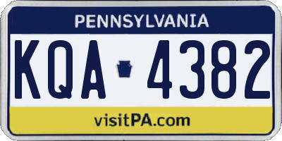 PA license plate KQA4382
