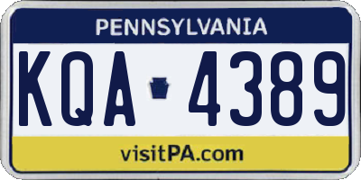 PA license plate KQA4389