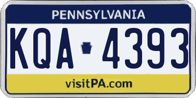 PA license plate KQA4393