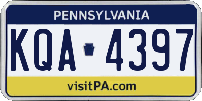 PA license plate KQA4397