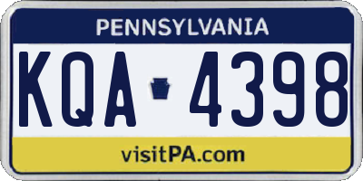 PA license plate KQA4398